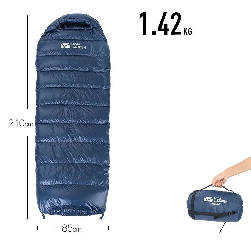 Wasserabweisender Mumienschlafsack mit Daunenfüllung für extreme Temperaturen bis -20 °