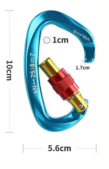 D-förmiger Kletterkarabiner mit Schraubverschluss