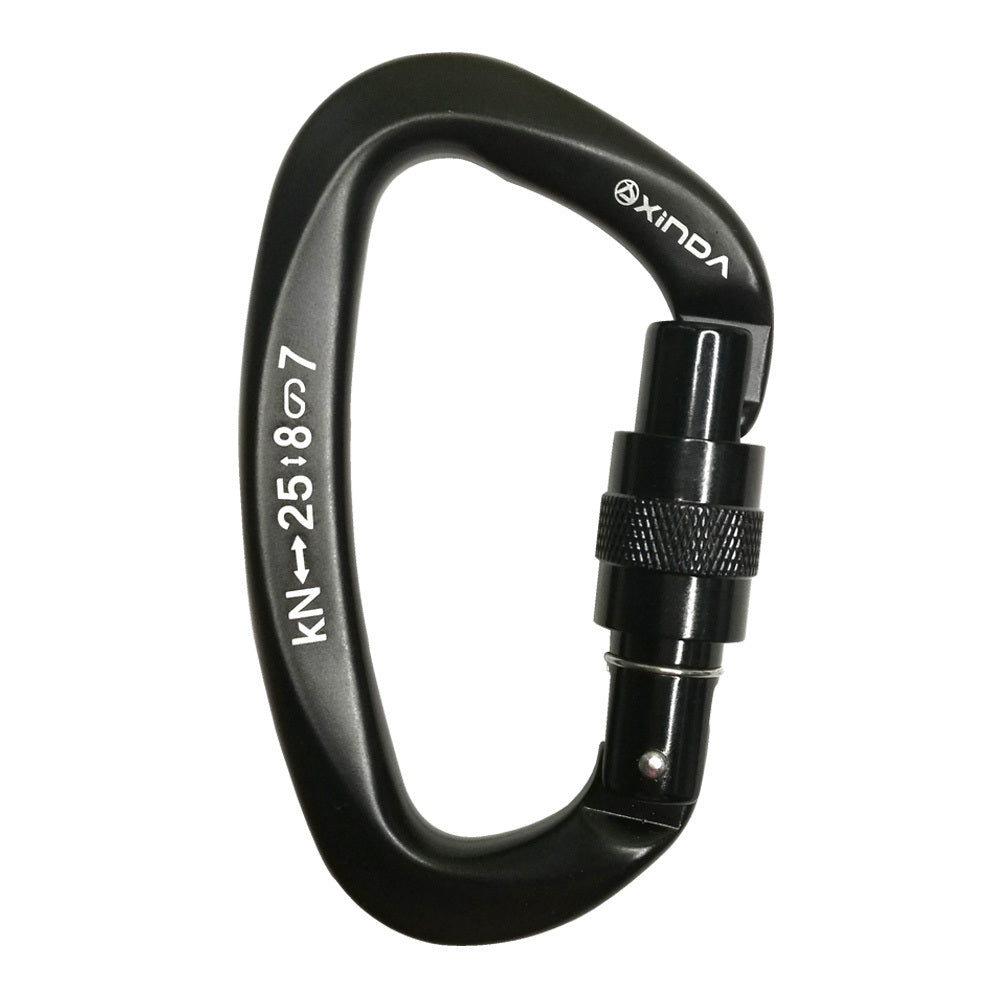 D-förmiger Kletterkarabiner mit Schraubverschluss