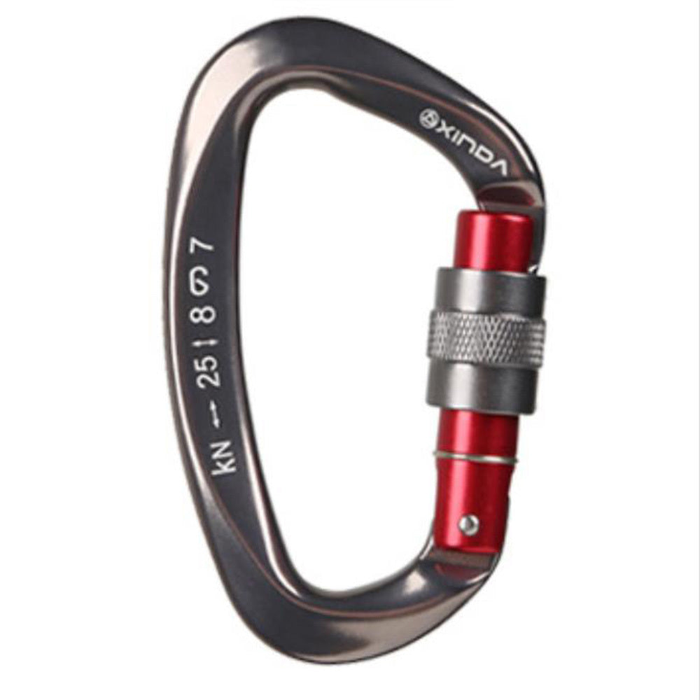 D-förmiger Kletterkarabiner mit Schraubverschluss