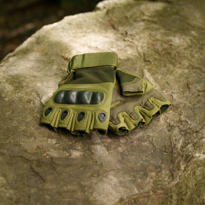 Military Gloves including knuckle protection - fingerless