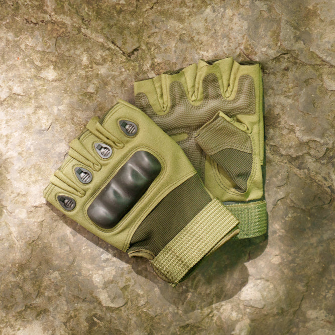 Military Gloves including knuckle protection - fingerless
