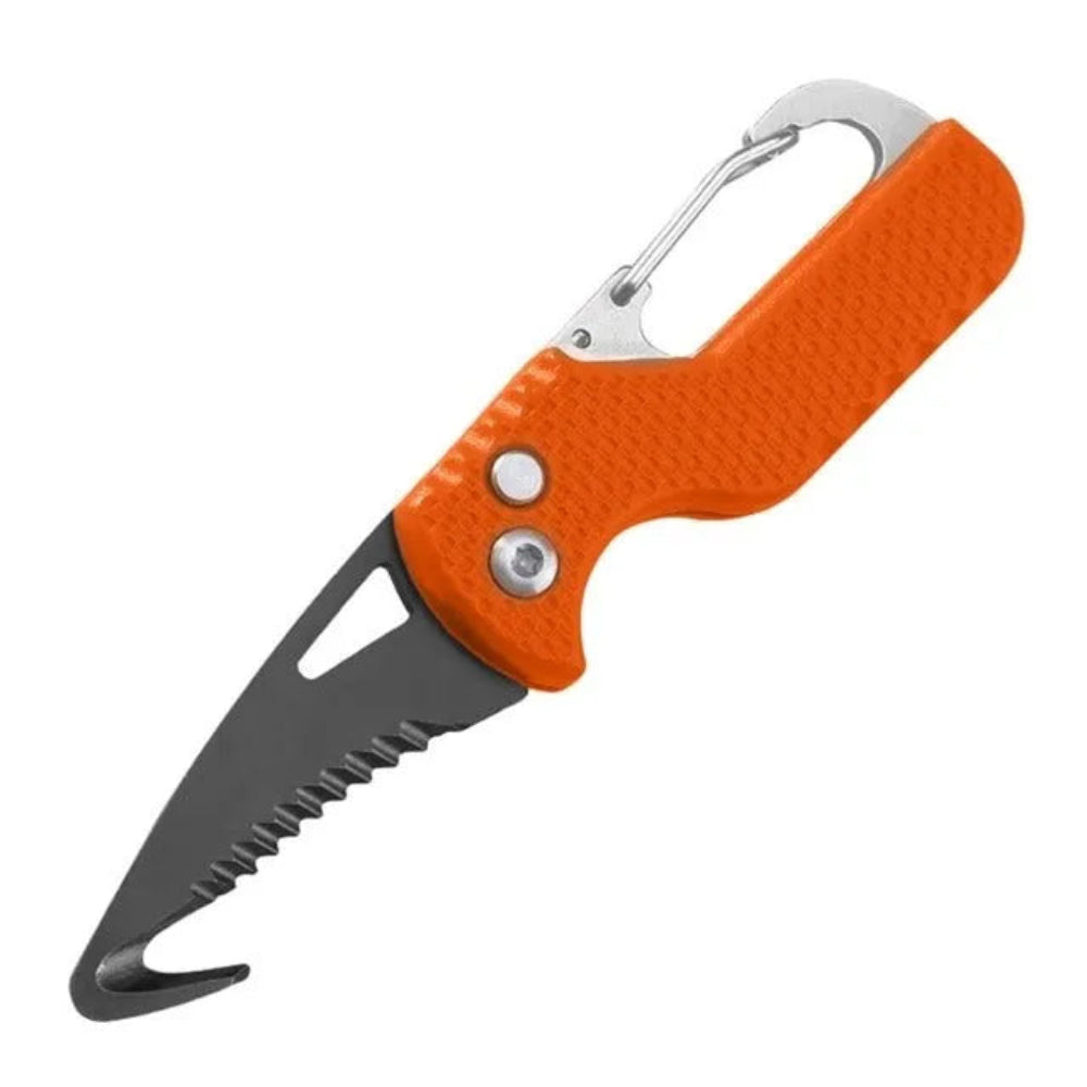 Multifunktionales Outdoor-Gurtmesser mit Edelstahlklinge und Glasfasergriff