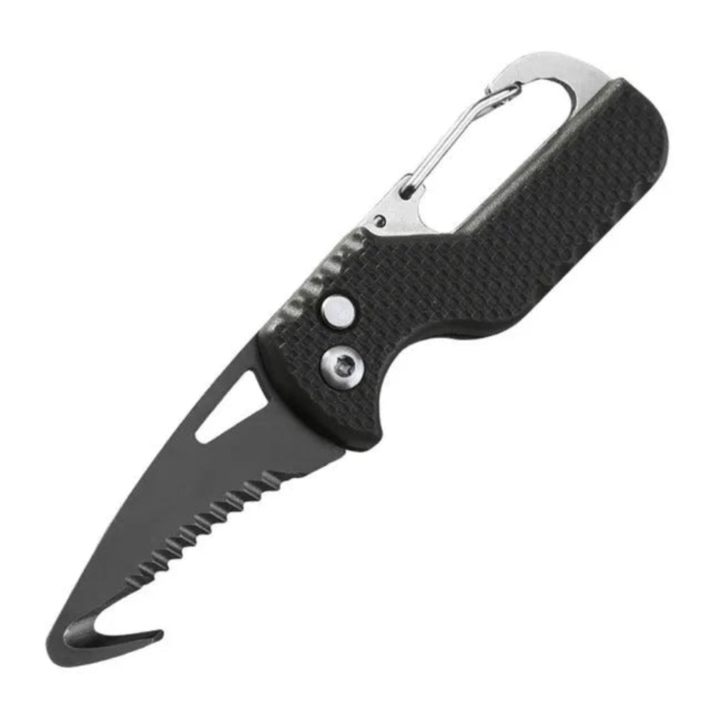 Multifunktionales Outdoor-Gurtmesser mit Edelstahlklinge und Glasfasergriff
