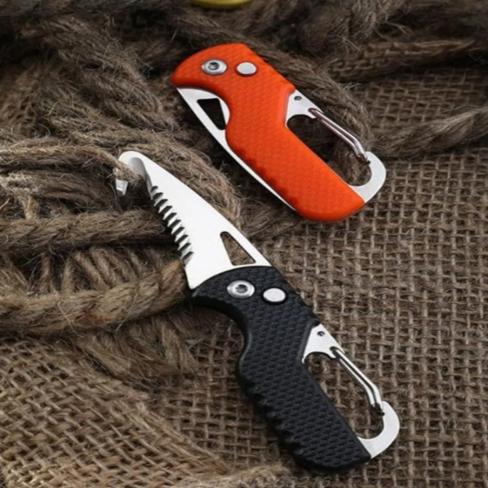 Multifunktionales Outdoor-Gurtmesser mit Edelstahlklinge und Glasfasergriff