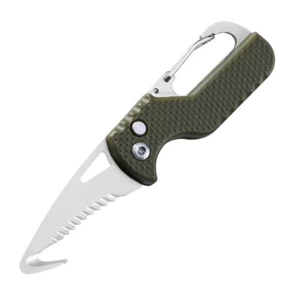 Multifunktionales Outdoor-Gurtmesser mit Edelstahlklinge und Glasfasergriff
