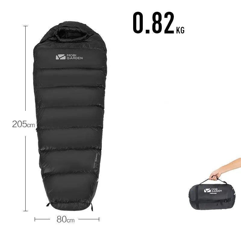 Wasserabweisender Mumienschlafsack mit Daunenfüllung für extreme Temperaturen bis -20 °