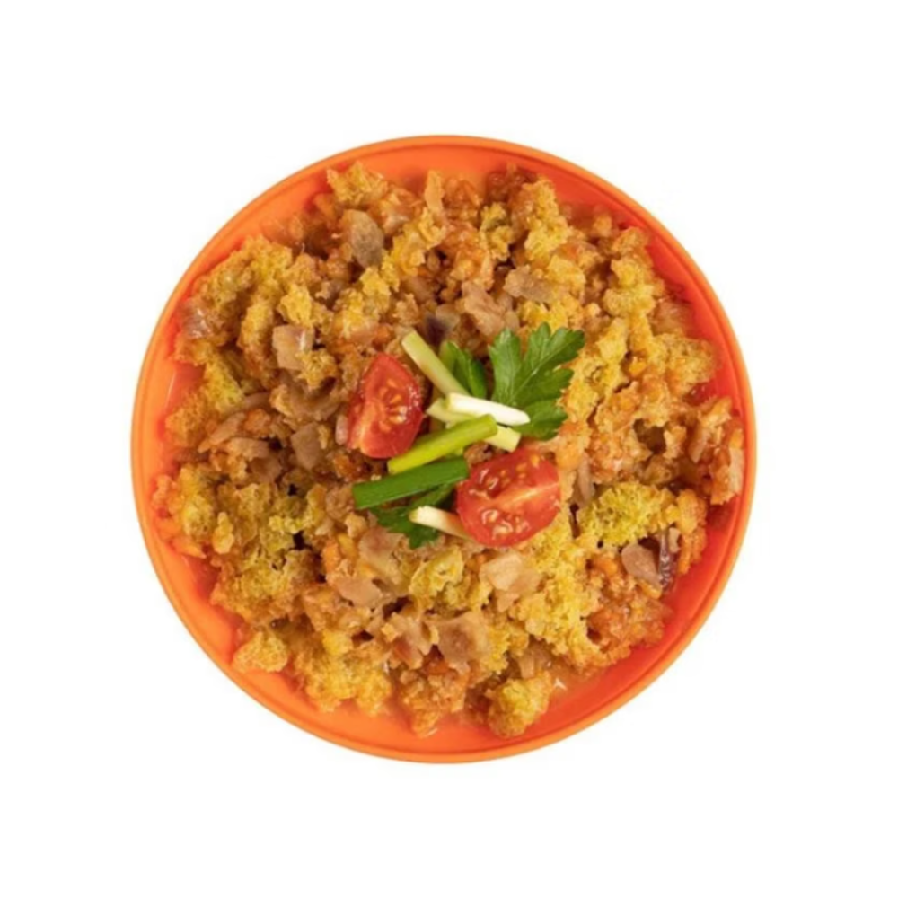 Scrambled Egg with Cheese and Caramelised Onion