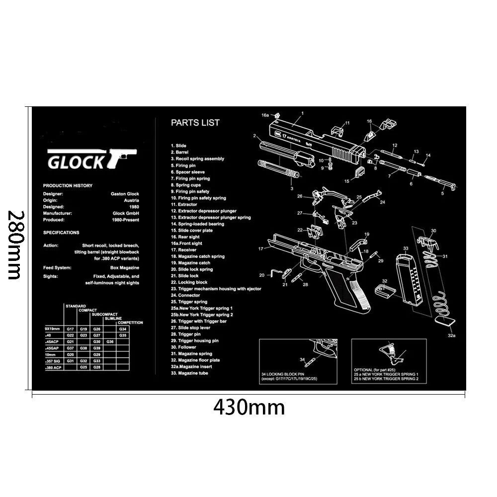 Waffenreinigungsmatte Glock - AK47-Prepper-Store.com