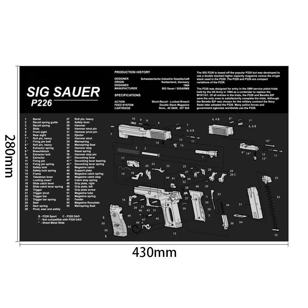 Waffenreinigungsmatte Glock - AK47-Prepper-Store.com
