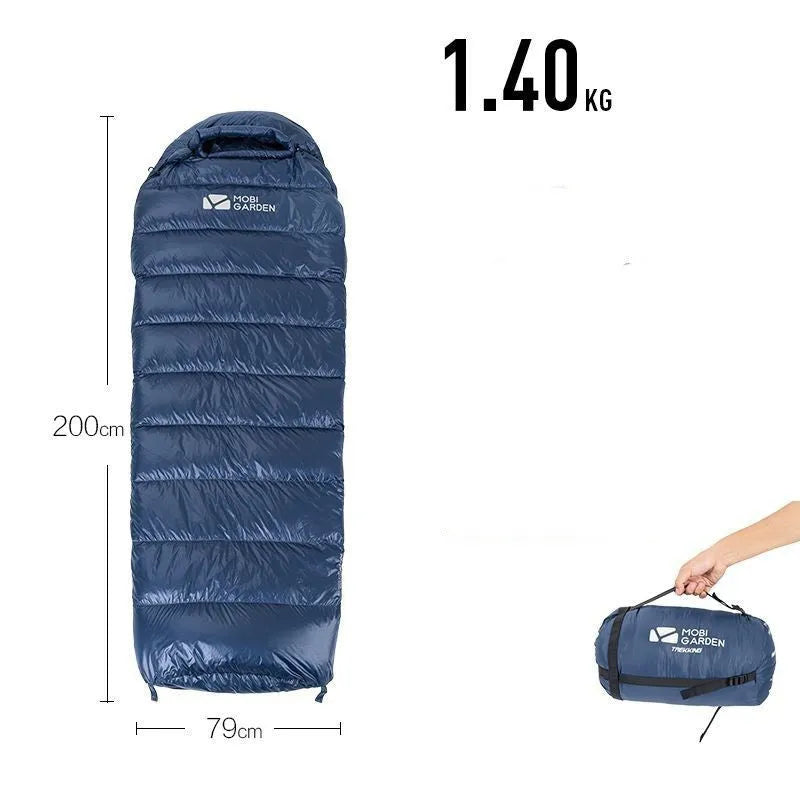Wasserabweisender Mumienschlafsack mit Daunenfüllung für extreme Temperaturen bis -20 °