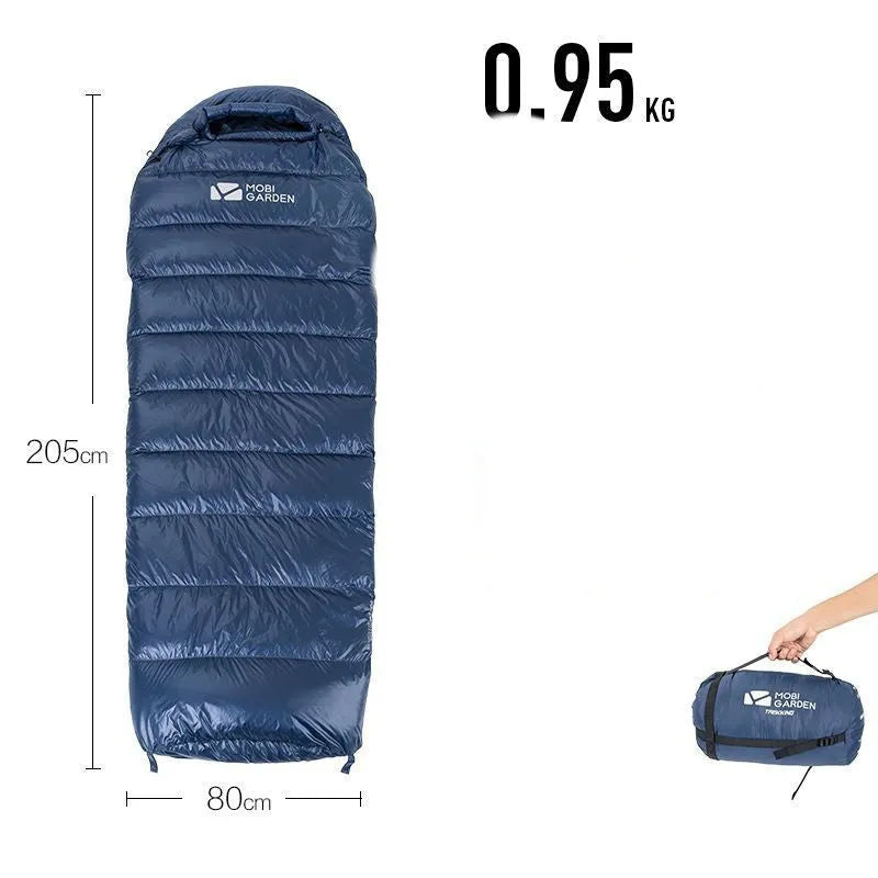 Wasserabweisender Mumienschlafsack mit Daunenfüllung für extreme Temperaturen bis -20 °