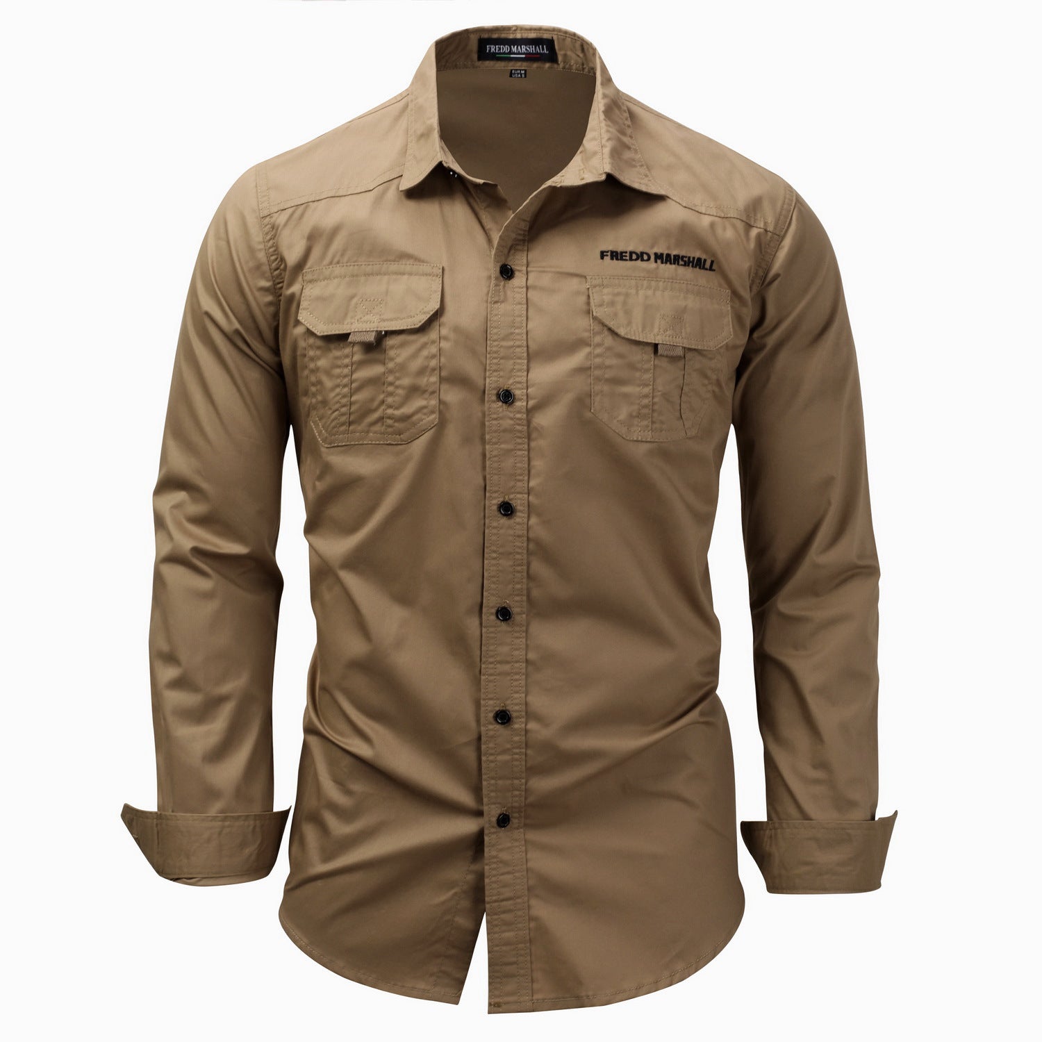 Fredd Marshall Herren Military-Freizeithemd