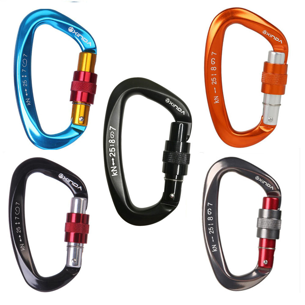 D-förmiger Kletterkarabiner mit Schraubverschluss