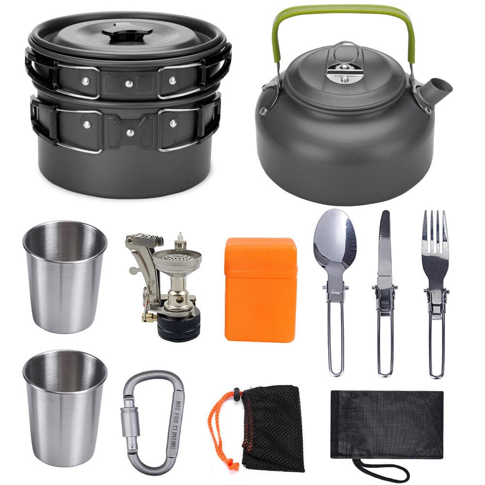 Camping Kochgeschirr Set Schwarz prepper-store.com