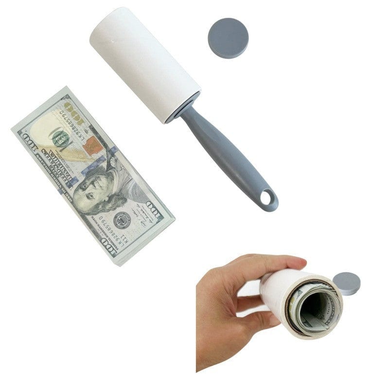 Lint roller with secret hiding place