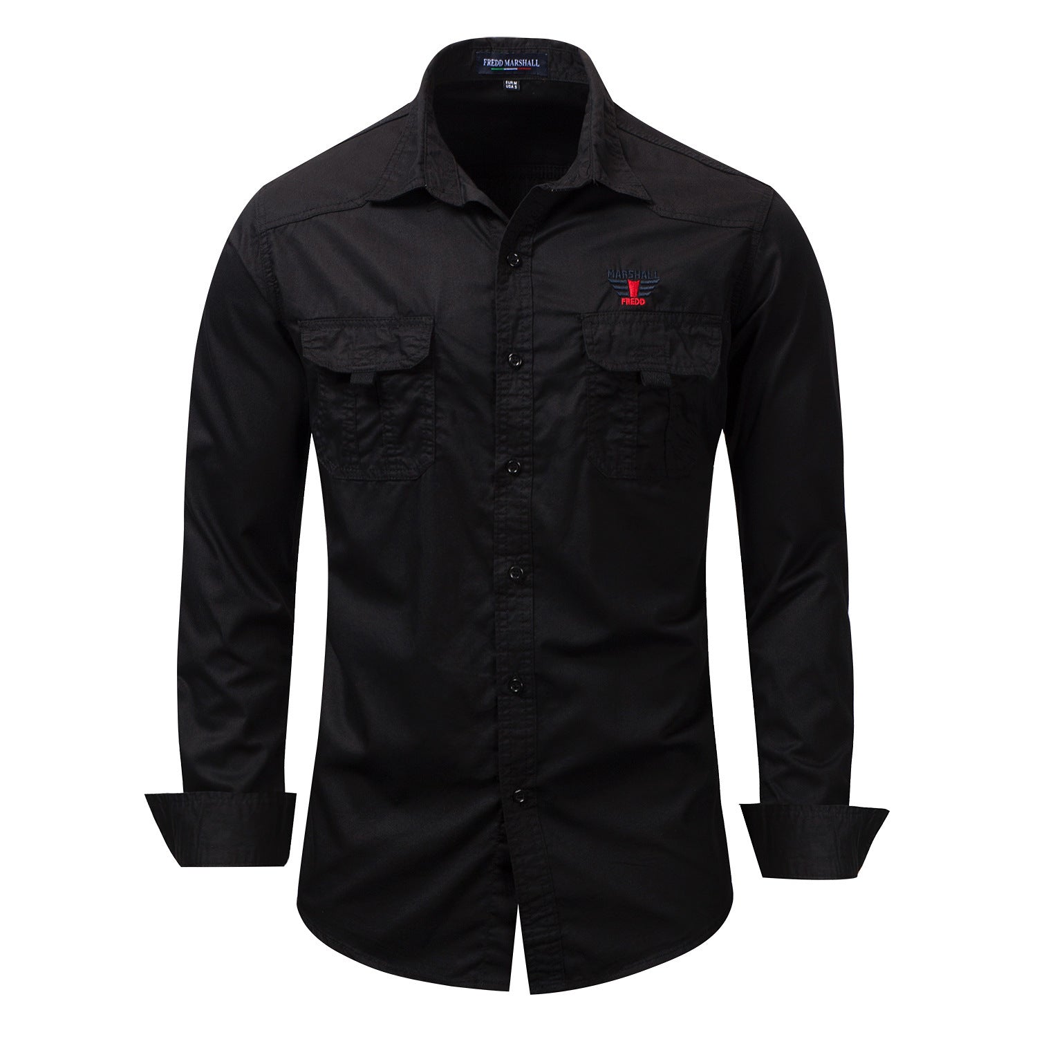 Fredd Marshall Herren Military-Freizeithemd