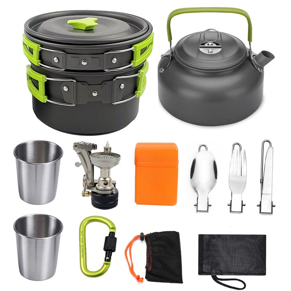 Camping Kochgeschirr Set Grün prepper-store.com