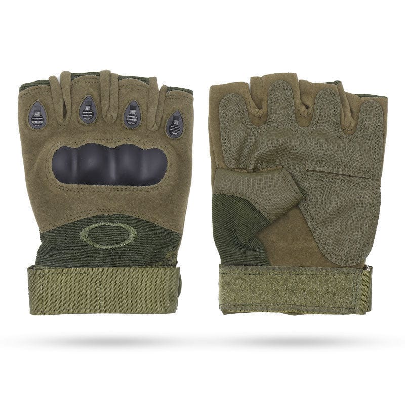 Militär Handschuh inkl. Knöchelschutz - Fingerfrei Grün prepper-store.com