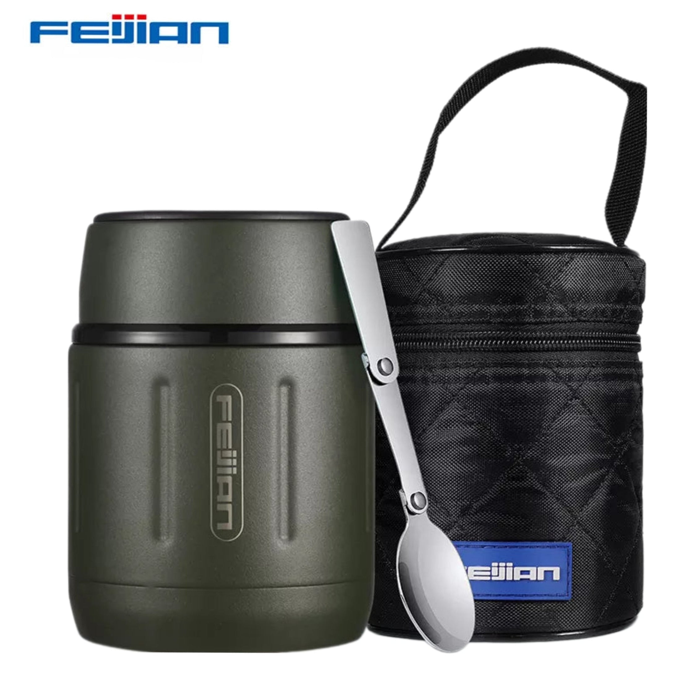 FEIJIAN 500ml Thermos Vacuum Insulated 316 Stainless Steel Food Container with Spoon