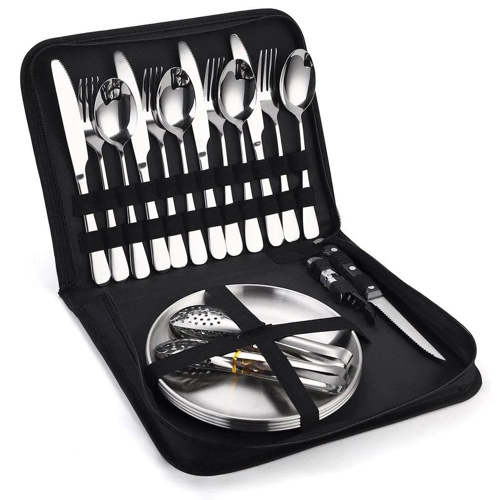 Camping Besteck Set – Edelstahl (10/20 Stück)-Prepper-Store.com