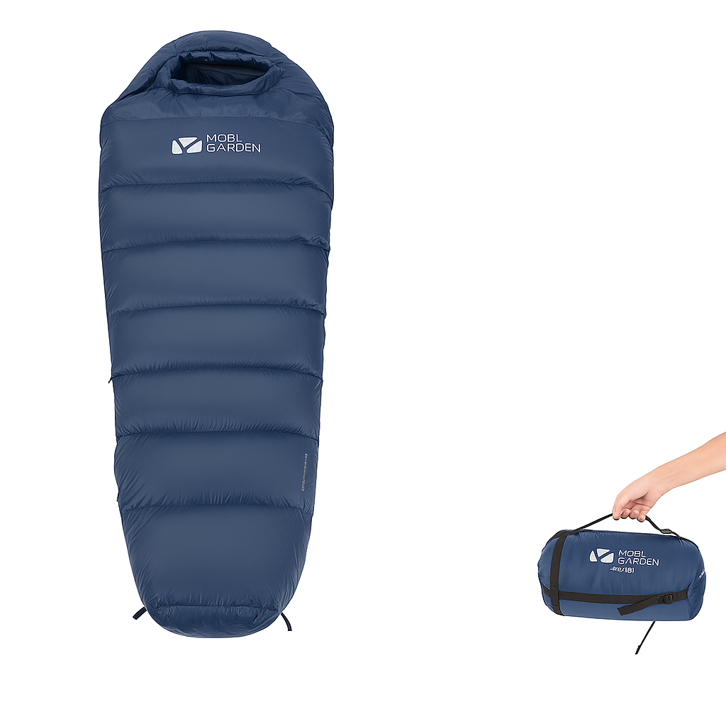 Wasserabweisender Mumienschlafsack mit Daunenfüllung für extreme Temperaturen bis -20 °