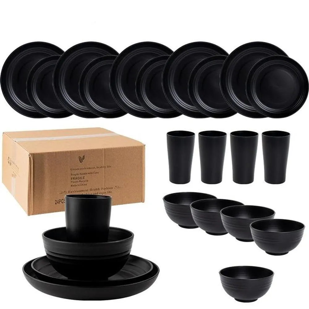 EcoServe: 16-24-teiliges Geschirrset aus Weizenstroh-Prepper-Store.com
