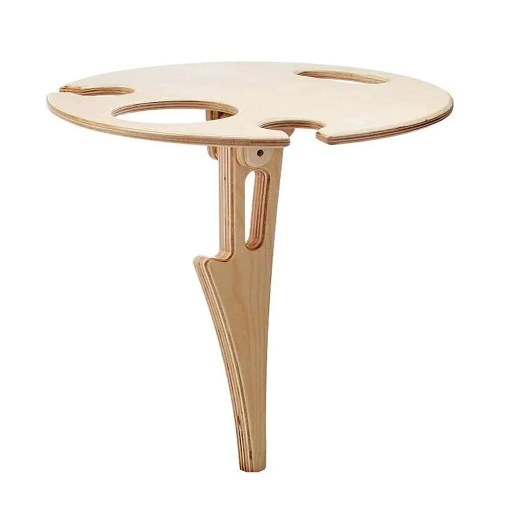 FoldWine - Tragbarer Klapptisch aus Holz mit Weinglashalter für den Outdoor-Genuss-Prepper-Store.com