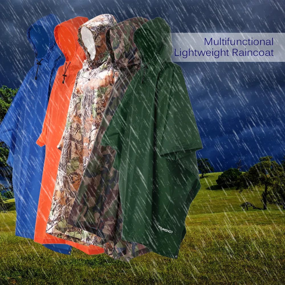 Rain poncho in various colors, 3 in 1 poncho 