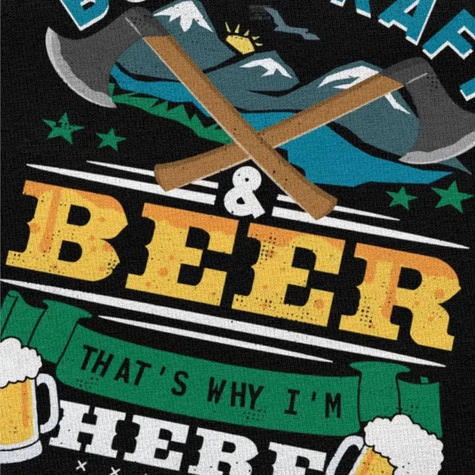 T-Shirt "Bushcraft & Beer That Is Why I Am Here" prepper-store.com