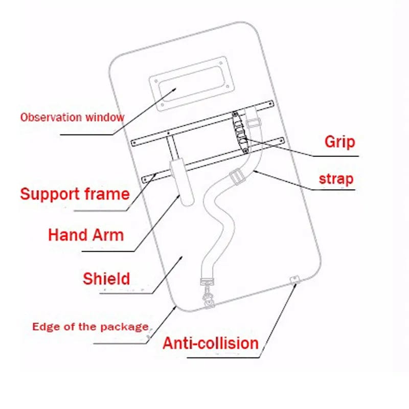 Hand-held bulletproof PE shield NIJ IIIA level 