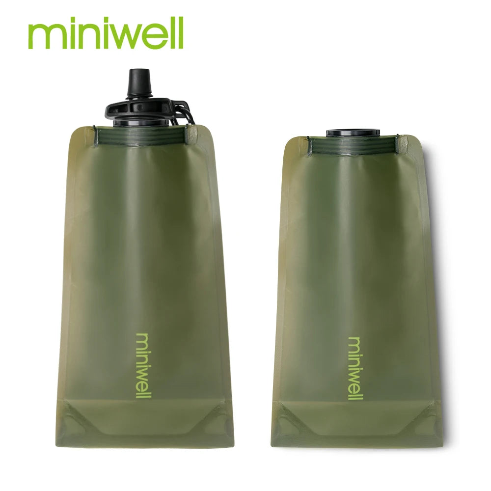 Miniwell L620 Water Filter Bottle Survival &amp; Outdoor / Water Filter with Foldable Water Bottle