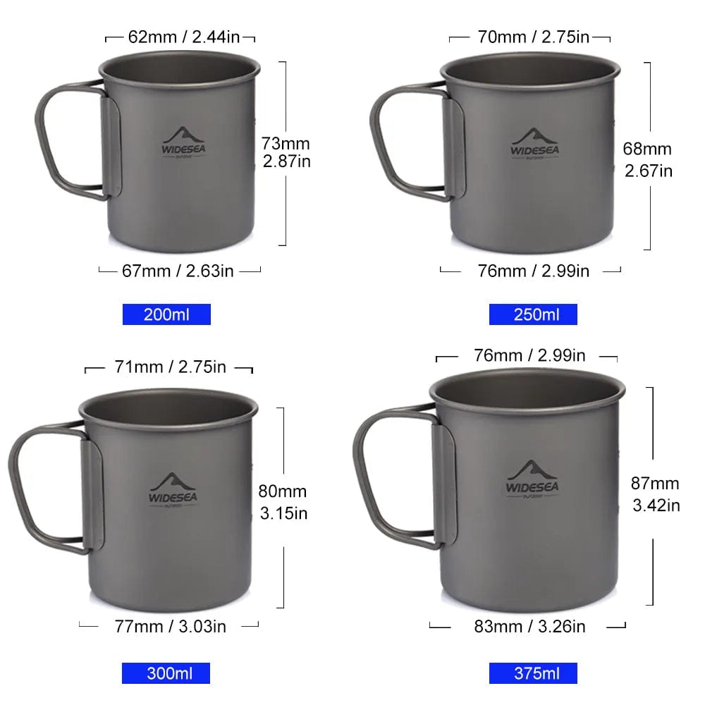Widesea Titan cups in various sizes