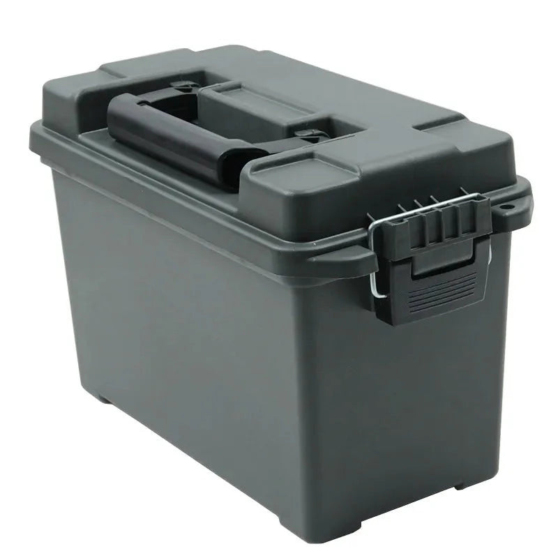 Military Style Ammo Box, Heavy Duty Caliber Bulk Ammo Box, Lightweight Plastic Storage Box. Air/Waterproof