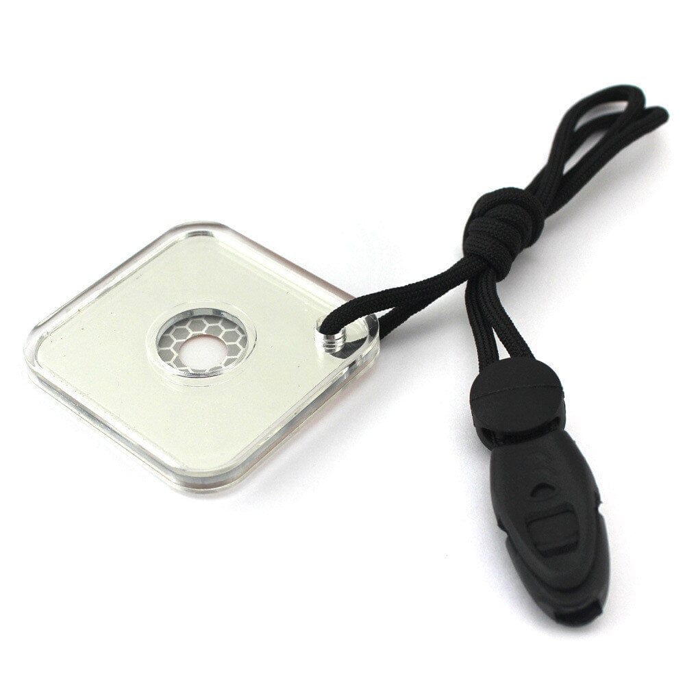 First aid / reflective signal mirror with emergency whistle