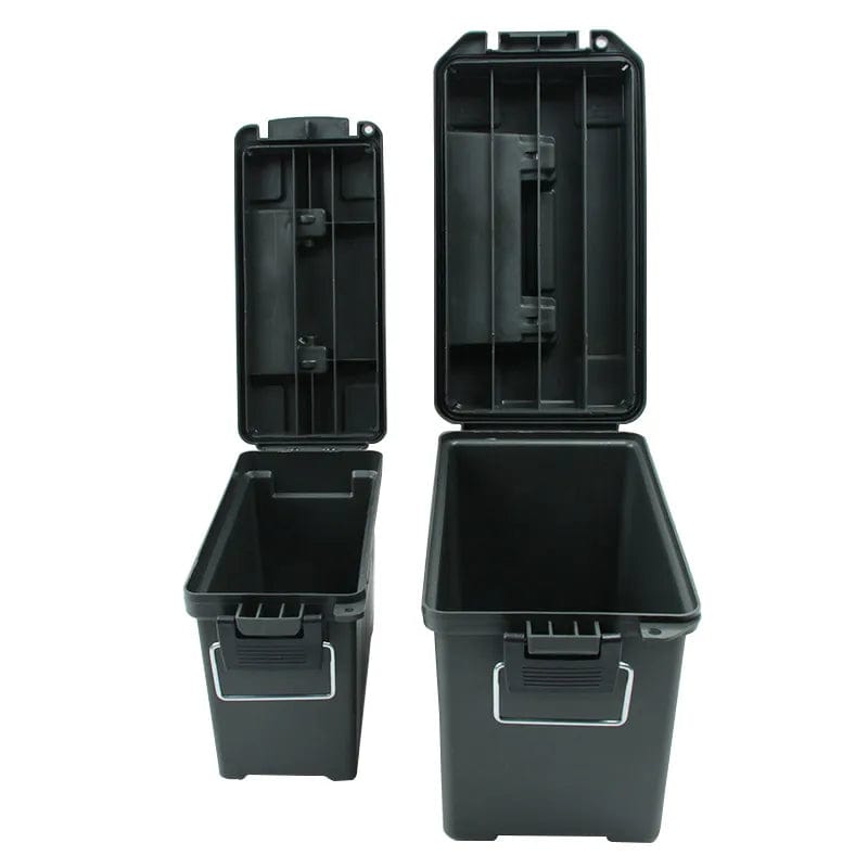 Military Style Ammo Box, Heavy Duty Caliber Bulk Ammo Box, Lightweight Plastic Storage Box. Air/Waterproof