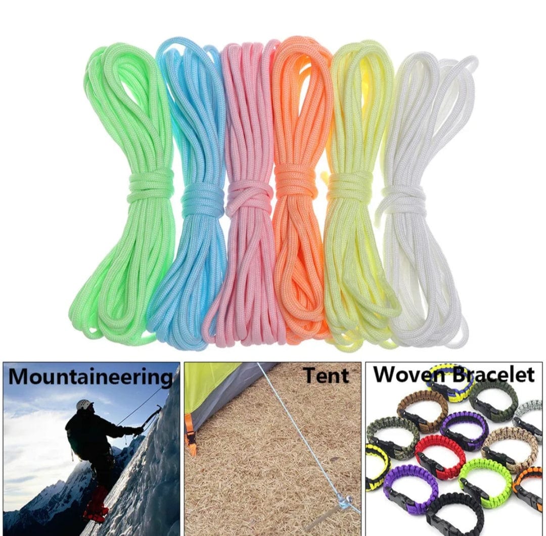 Fluorescent Paracord 550 Rope, 4mm/5M, 10M, 30M