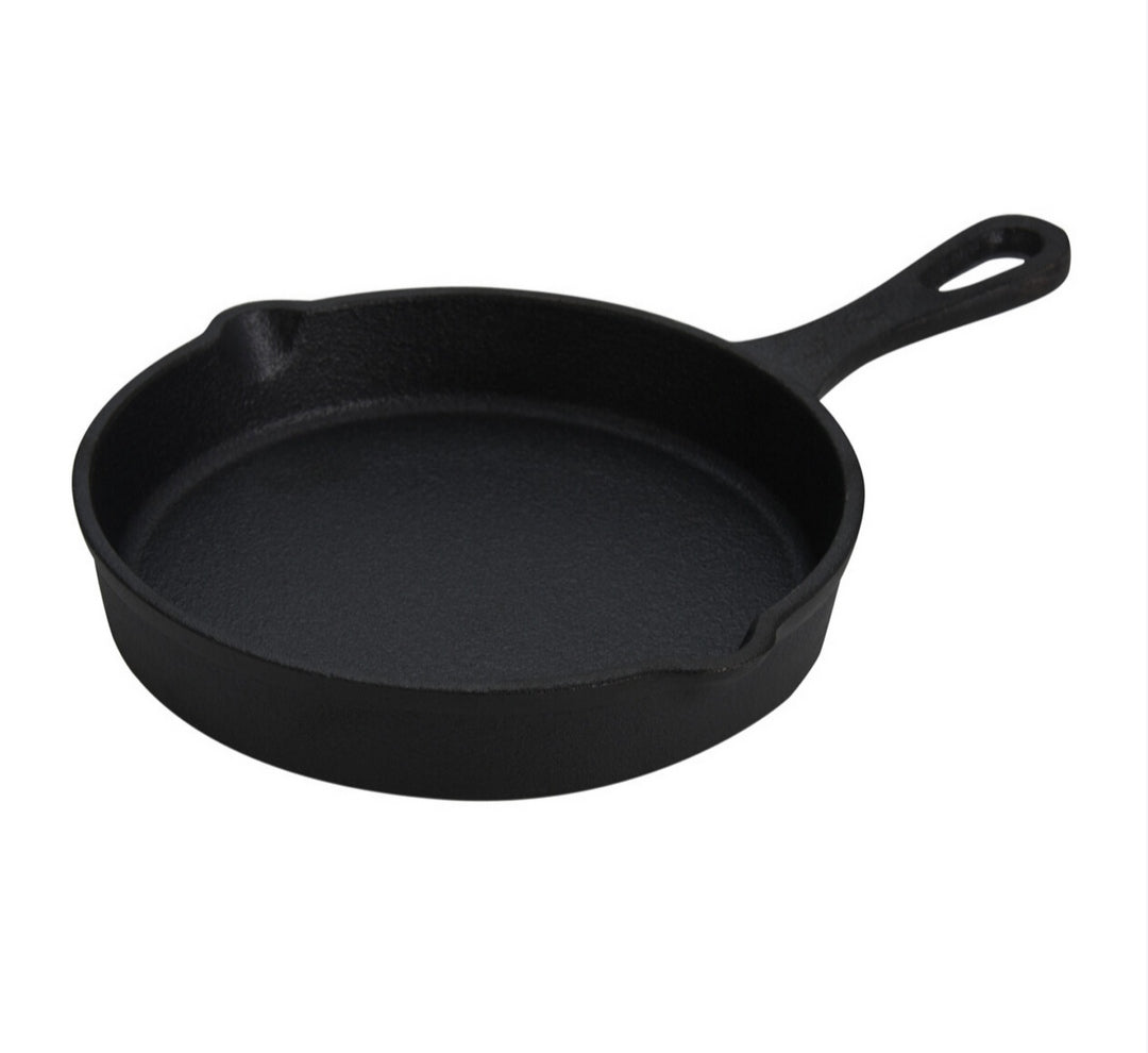 Cast iron frying pan, uncoated &amp; seasoned