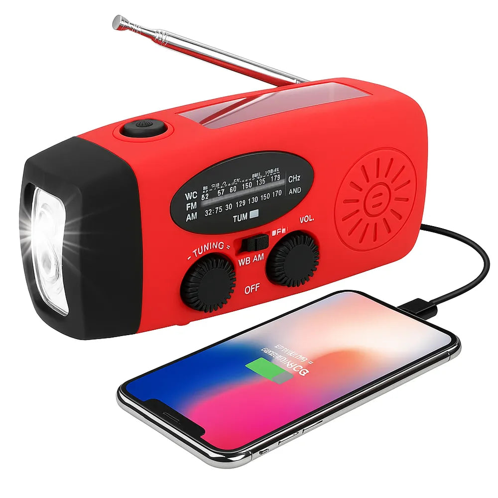 Multifunktionales USB/Solar/Dynamo Radio 2000mAh-Prepper-Store.com