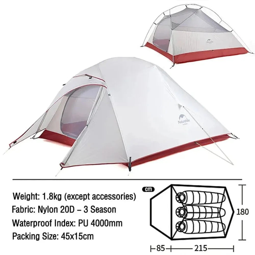 Naturehike Ultraleichtes Campingzelt, wasserdicht, 1-3 Personen-Prepper-Store.com