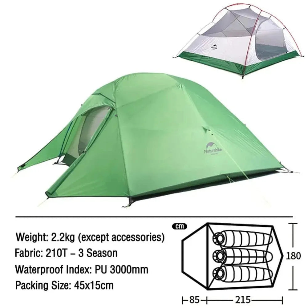 Naturehike Ultraleichtes Campingzelt, wasserdicht, 1-3 Personen-Prepper-Store.com