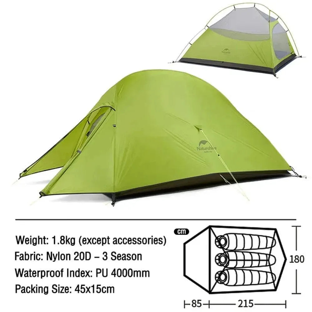 Naturehike Ultraleichtes Campingzelt, wasserdicht, 1-3 Personen-Prepper-Store.com