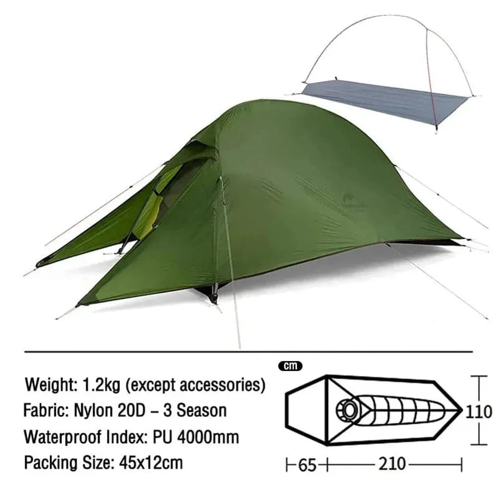 Naturehike Ultraleichtes Campingzelt, wasserdicht, 1-3 Personen-Prepper-Store.com