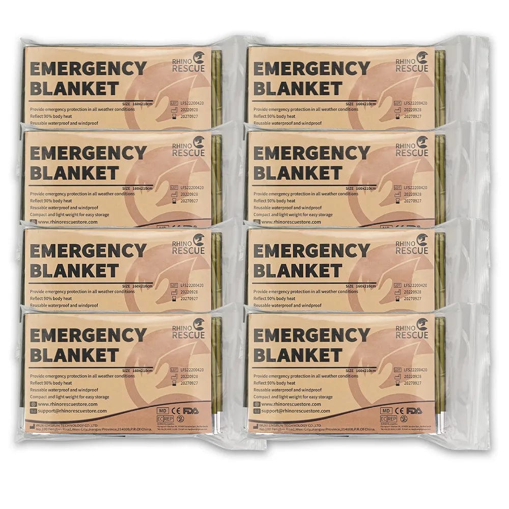 Rhino Rescue - 210*160cm Emergency Decke, 8 x Rettungsdecke-Prepper-Store.com