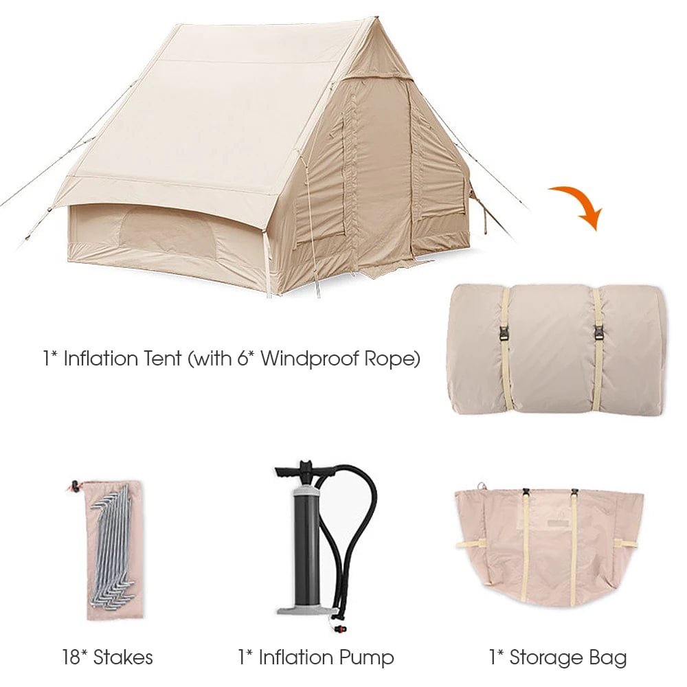 Aufblasbares Mehrpersonen-Zelt: Wasserdicht