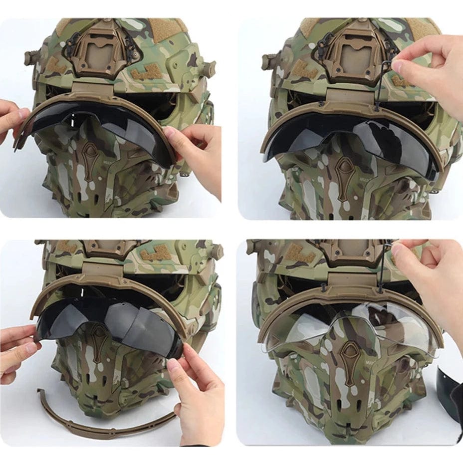 Casque d'assaut tactique W-Ronin, comprenant un casque de communication/un ventilateur anti-buée