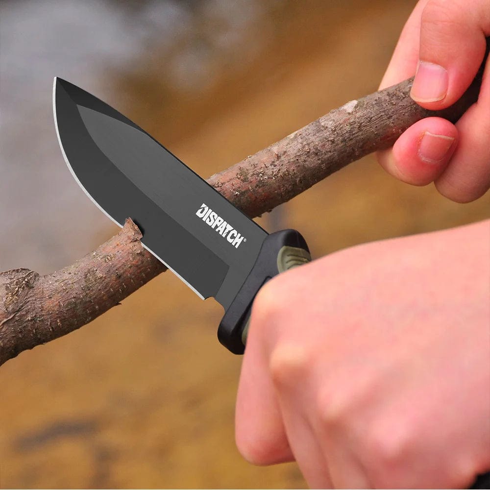 Dispatch survival &amp; outdoor knife, hunting knife with non-slip handle