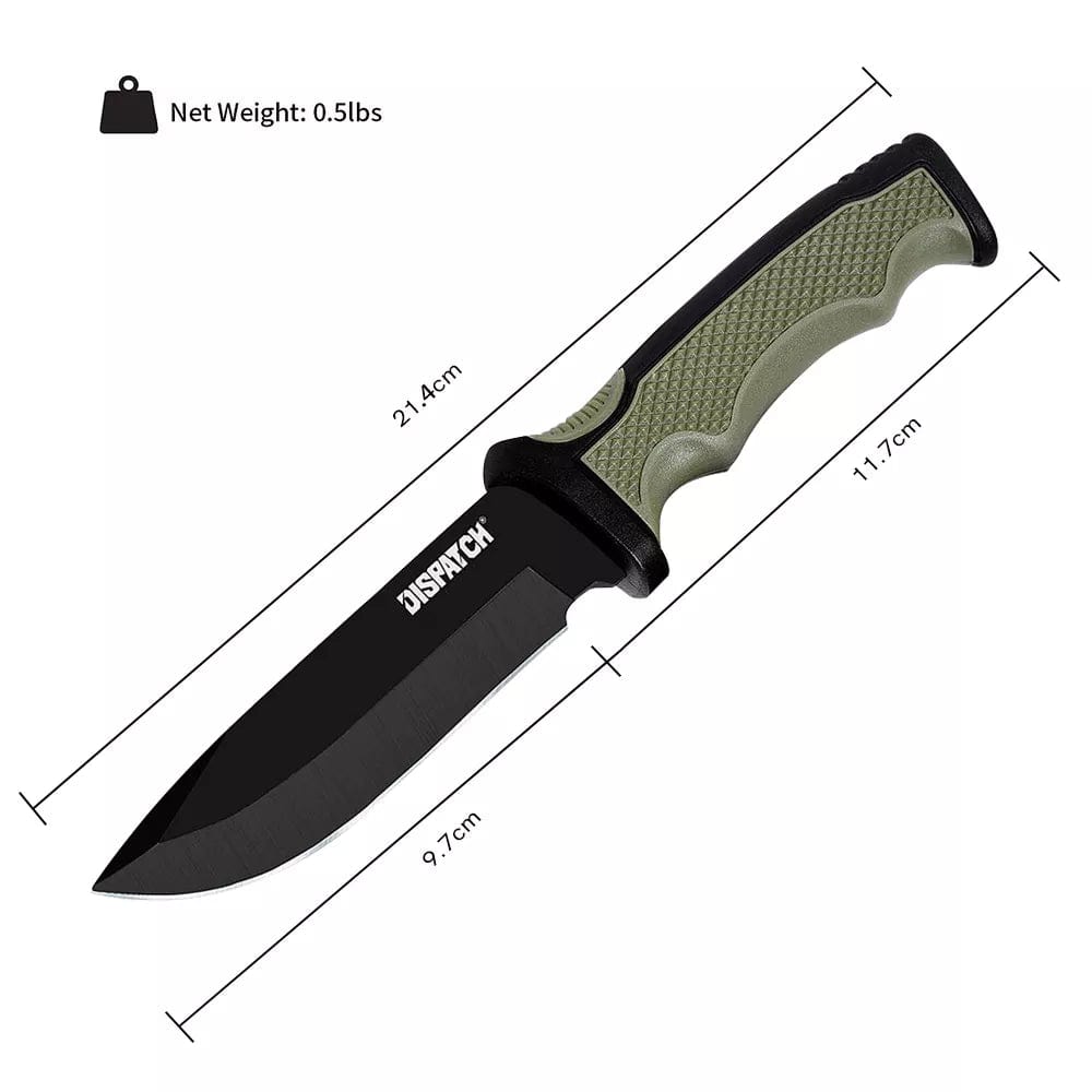 Couteau de survie et d'extérieur Dispatch, couteau de chasse avec manche antidérapant