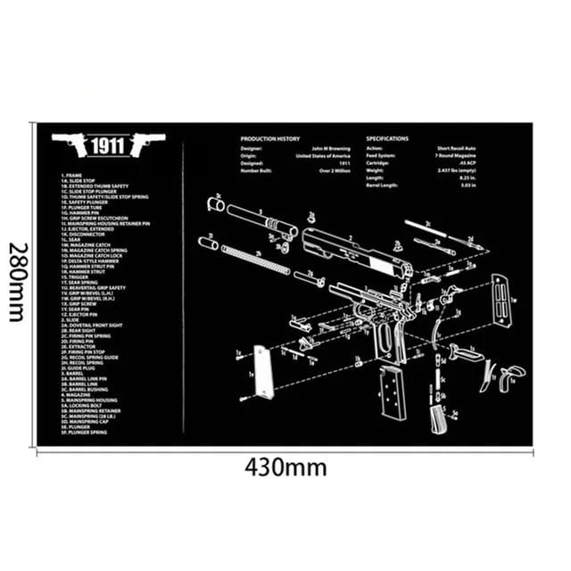 Weapon cleaning mat Glock - AK47