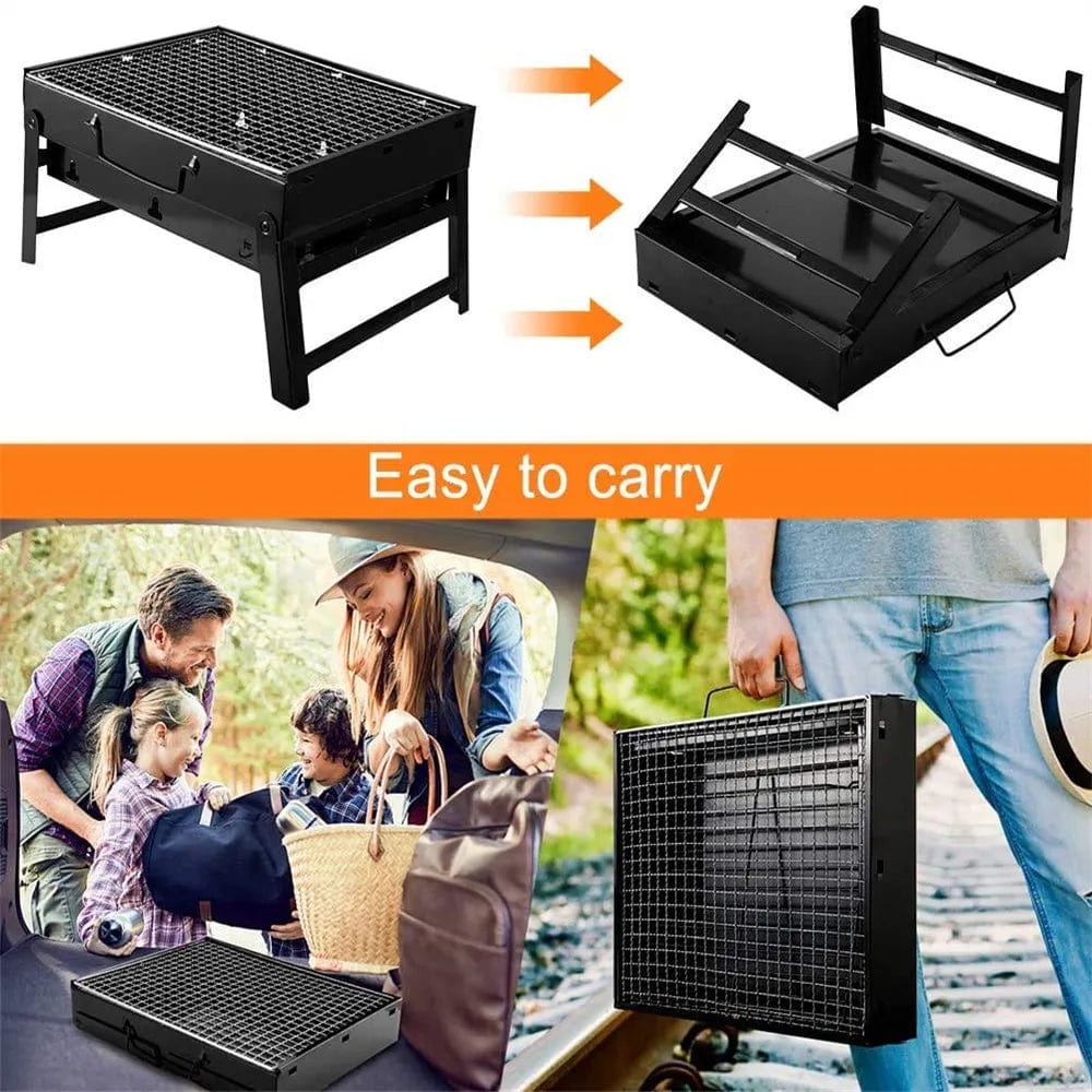(OUT OF STOCK) Picnic Barbecue Charcoal Grill for Outdoor Grilling Made of Stainless Steel 35*27*20cm 